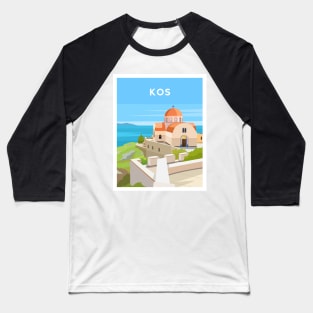 Kos, Greece - Greek Island Church Baseball T-Shirt